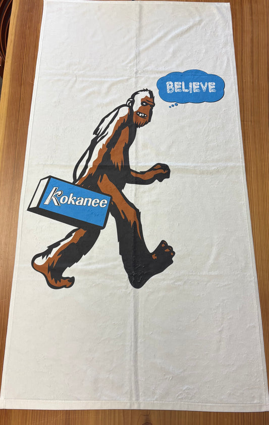 Kokanee Sasquatch Believe Towel