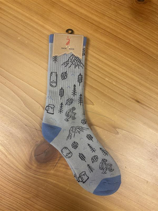 Kokanee Sasquatch Pattern Socks